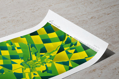 Gros plan du tirage d’art du Domaine du Château de Chambord, France, coin du papier relevé, texture fine art et signature Horizon-55.